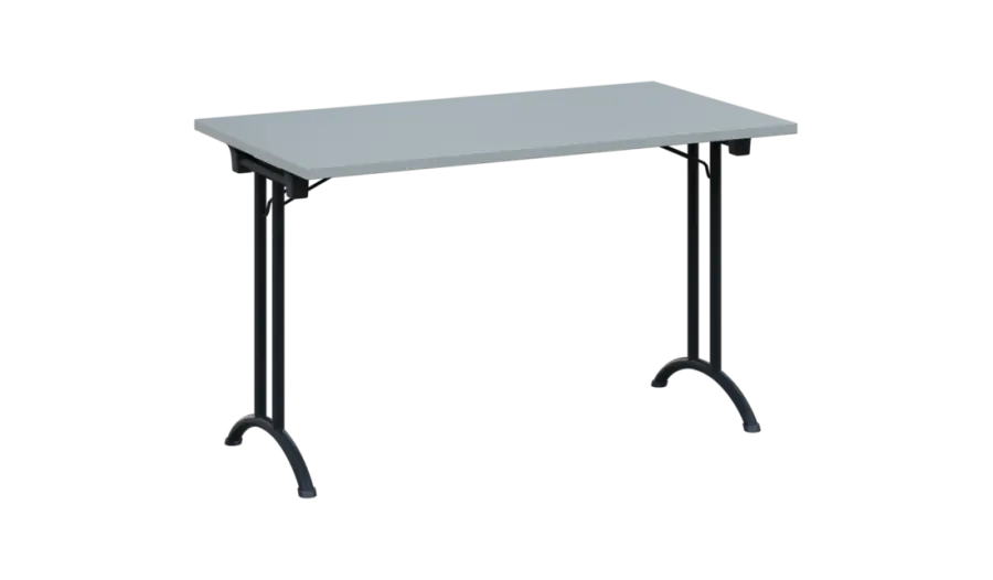 SLA 125 lak skládací jednací stůl 1250x700, deska 25 mm, podnož černý lak, deska šedá